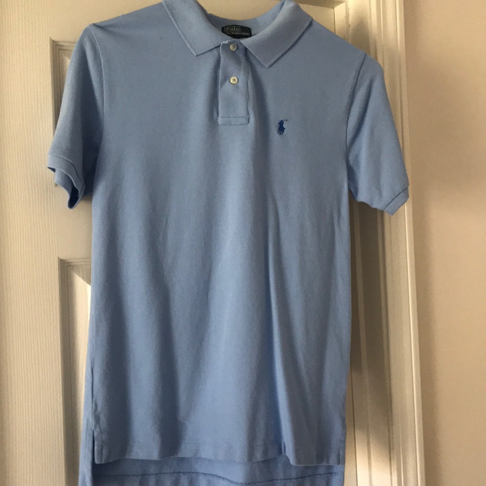 Light blue polo shirt